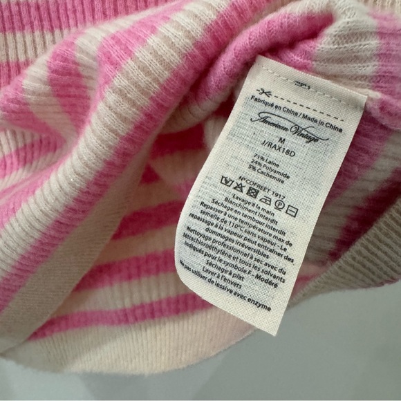 American Vintage Women's jumper Raxow Striped Knit in Pink and Cream - Picture 10 of 10